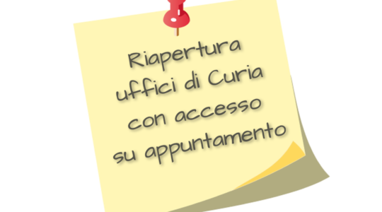 Dal 7 settembre uffici di Curia aperti solo su appuntamento