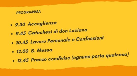 Comunità pastorale 21: il ritiro di Quaresima